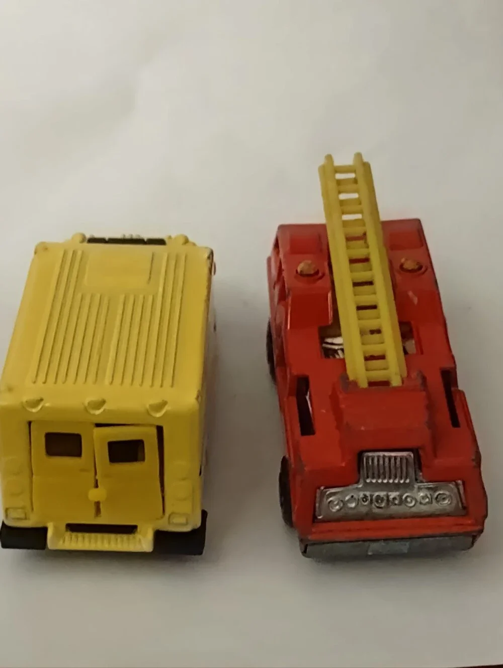 Yellow Hot Wheels Ambulance & Collectible Red Matchbox Fire Truck Diecast Toys